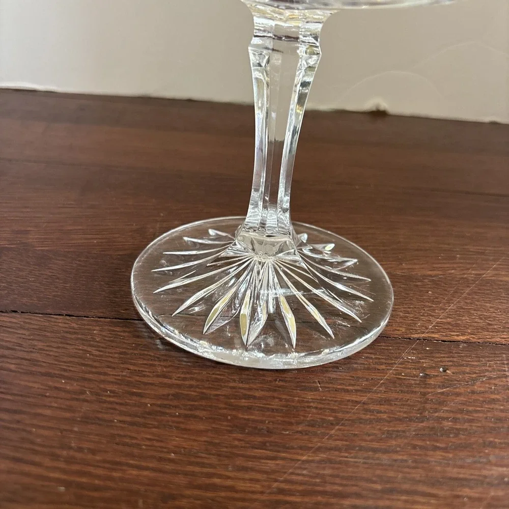 Vintage Crystal Pedestal Bowl Etched Rose Floral‎ Footed Compote Dish 6 Inch